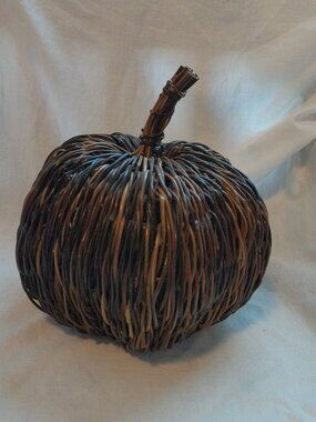Woven Rattan Pumpkin Dark & Light Brown Black
